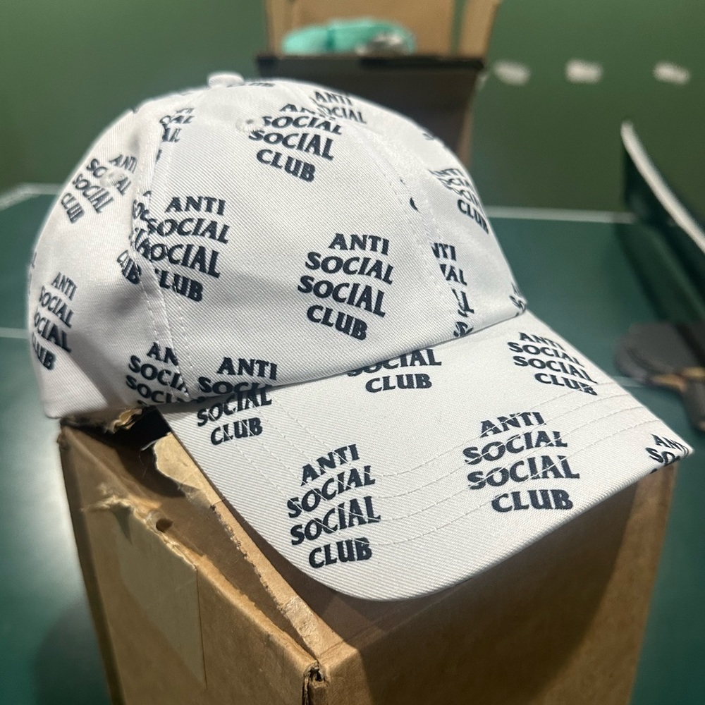 Anti Social Social Club Over You White Cap ASSC Hat All Over You Adjustable Dad
